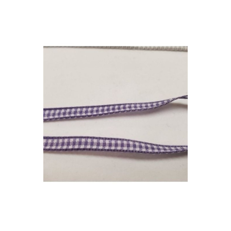 LOT DE 3 METRES  ruban vichy à carreau 6 mm