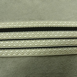 RUBAN MILITAIRE NOIR ET BLANC 30 mm