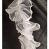 Ruban Organza Froncé Avec Liseré Extrémité Blanc Satiné 50 mm