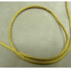 LOT DE 3 METRES RUBAN QUEUE DE RAT JAUNE LEGEREMENT SATINE 2.5 mm