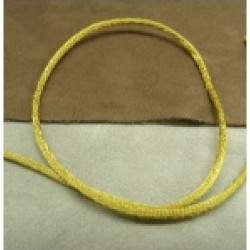 LOT DE 3 METRES RUBAN QUEUE DE RAT JAUNE LEGEREMENT SATINE 2.5 mm