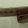 Ruban Organza Surpiqué Velours Marron 25 mm