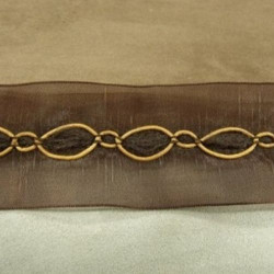 Ruban Organza Surpiqué Velours Marron 25 mm