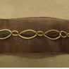 Ruban Organza Surpiqué Velours Marron 25 mm