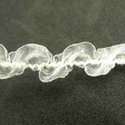 Ruban Organza Serpentine blanc 12 mm