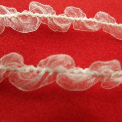 Ruban Organza Serpentine blanc 12 mm