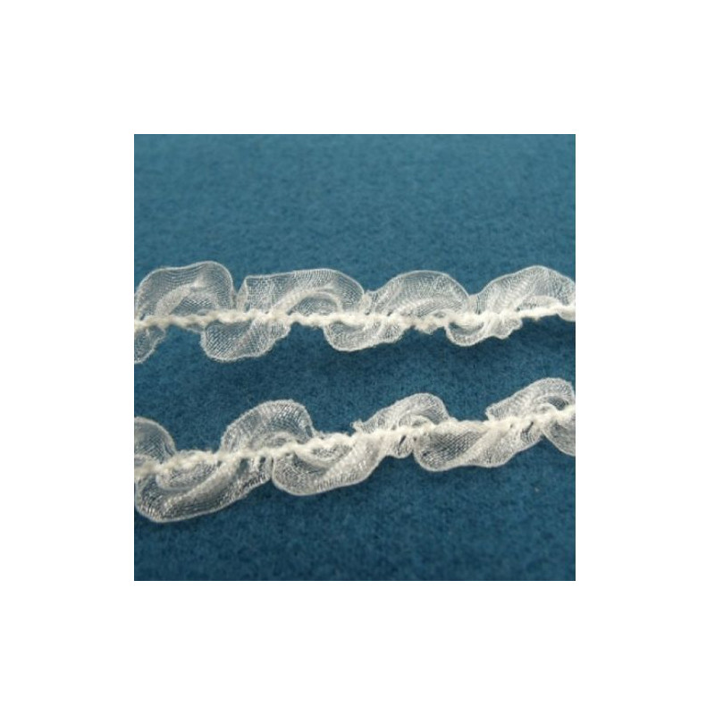 Ruban Organza Serpentine blanc 12 mm