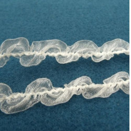Ruban Organza Serpentine blanc 12 mm