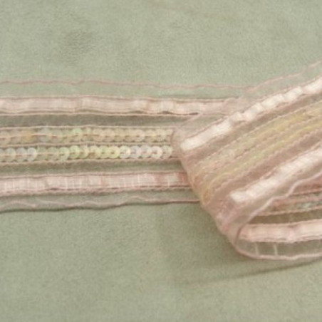 Ruban Organza Avec Sequin 40 mm