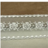 Ruban Brodé Sur Tulle Blanc 55 MM