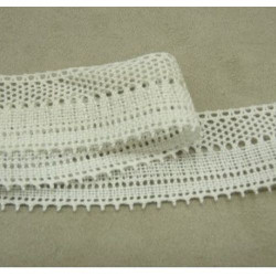 Ruban Brodé Blanc 100%COTON 30mm