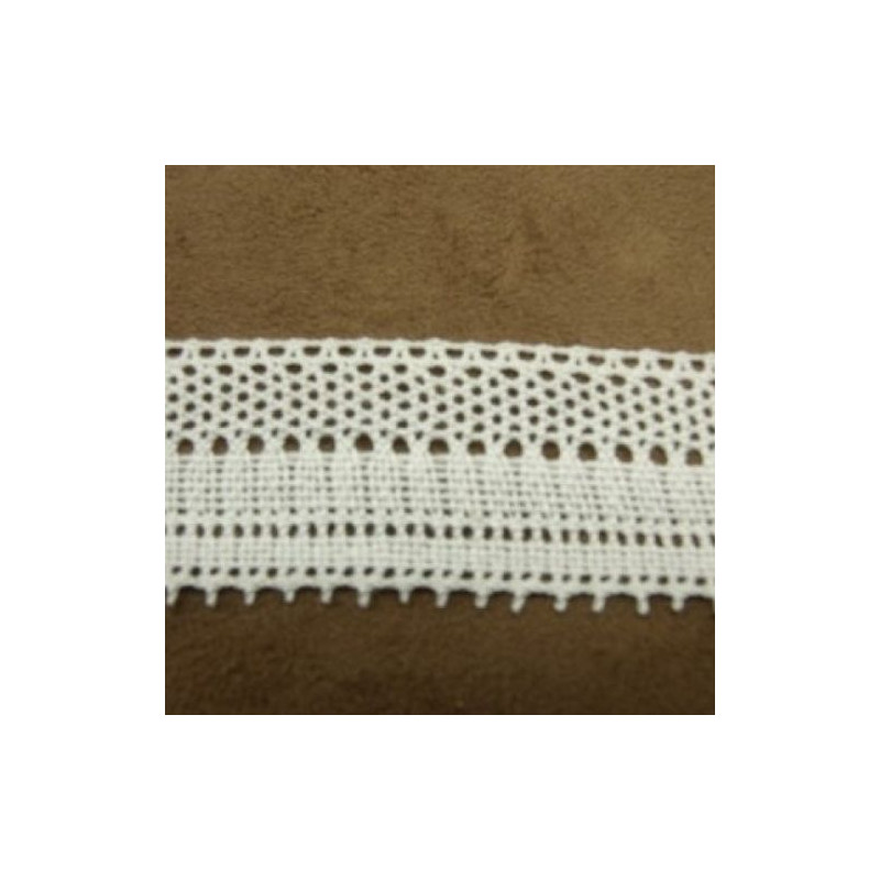 Ruban Brodé Blanc 100%COTON 30mm