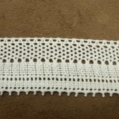 Ruban Brodé Blanc 100%COTON 30mm
