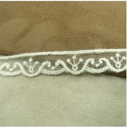 Ruban Brodé Sur Tulle Blanc 13 mm