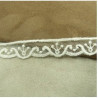 Ruban Brodé Sur Tulle Blanc 13 mm