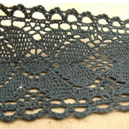 Ruban Brodé 100% Coton Noir 70 mm