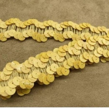 Ruban Paillette Scintillante Beige Gold 20 mm