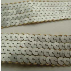 Ruban Pailleté Scintillant Argent Vieilli Mat 20 mm