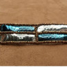 Ruban Pailleté Bleu Turquoise Et Argent 20 mm