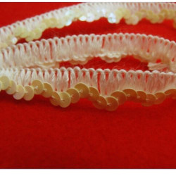 Ruban Pailleté Blanc Cassé  12 mm