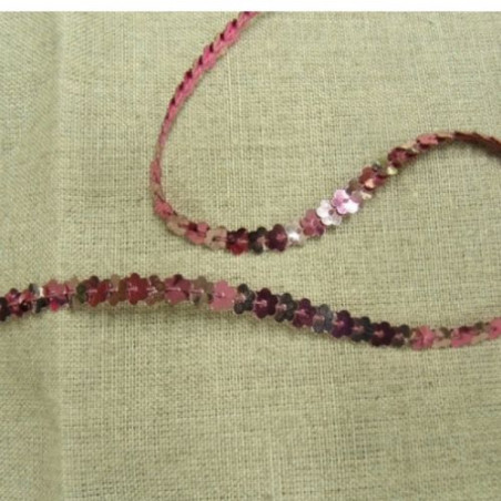 lot de Ruban Pailleté Bicolore Rose Fleur 6 mm