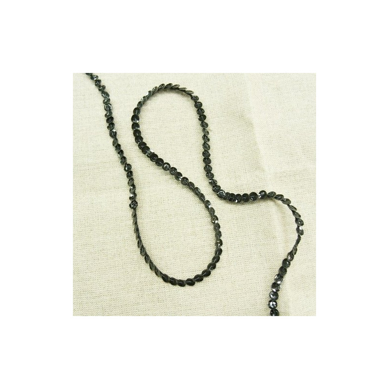 lot de Ruban pailleté sequin  montée sur fil noir cuivré 5 mm