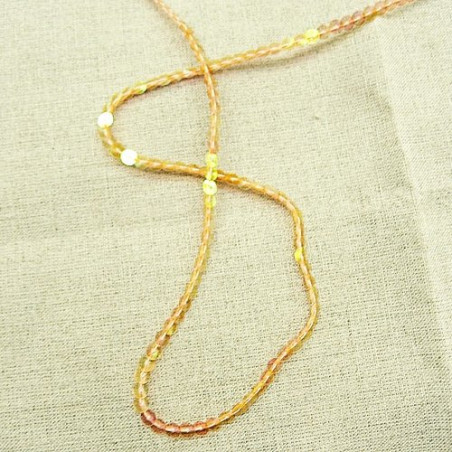 lot de Ruban pailleté sequin montée sur fil orange 5 mm