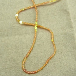 lot de Ruban pailleté sequin  montée sur fil orange 5 mm