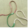 lot de Ruban pailleté sequin montée sur fil multicolore vert et rose 5 mm