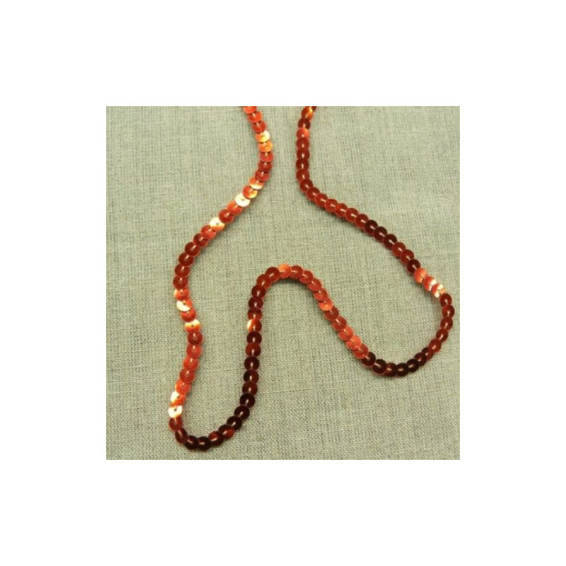 lot de Ruban pailleté sequin montée sur fil bicolore rouge et or 5 mm