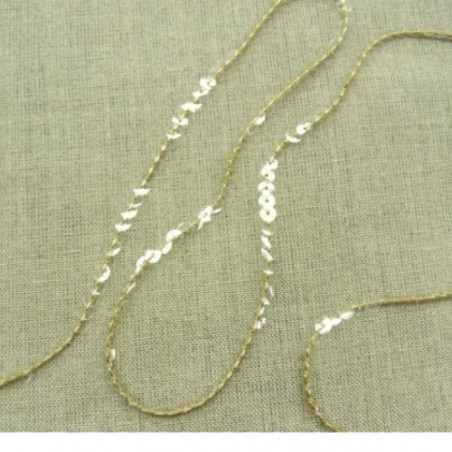 lot de Ruban pailleté sequin montée sur fil or transparent 4 mm