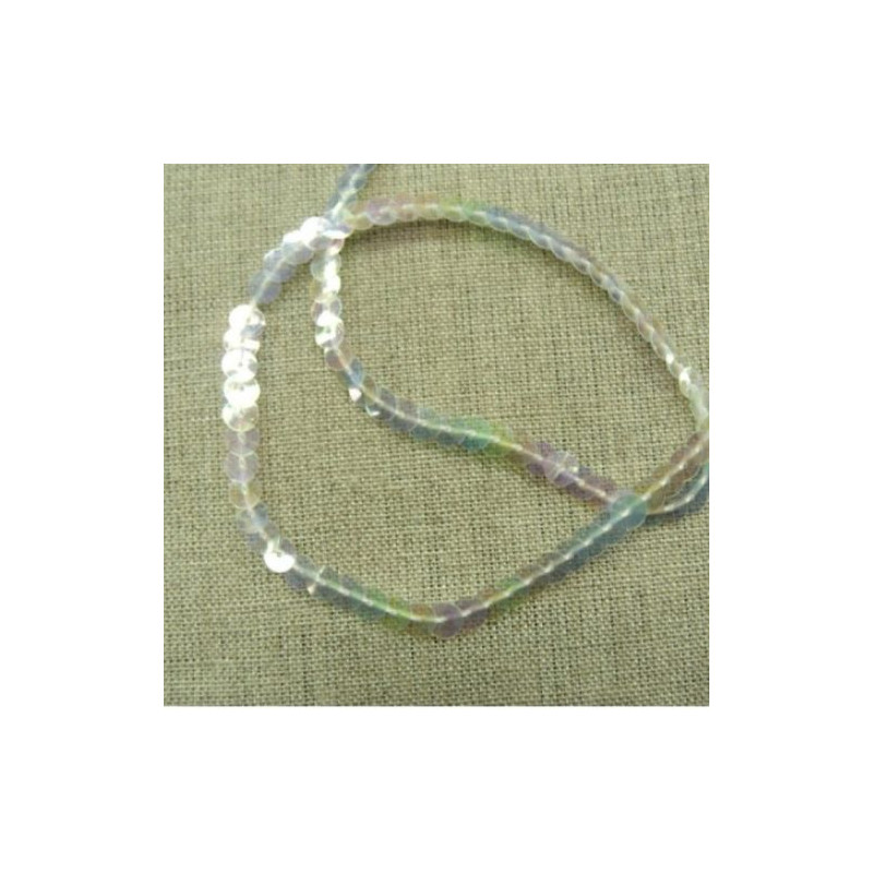 lot de Ruban pailleté sequin montée sur fil transparent 5 mm