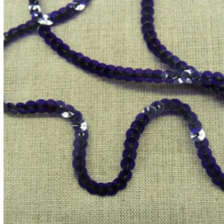 lot de Ruban pailleté sequin montée sur fil violet 5 mm