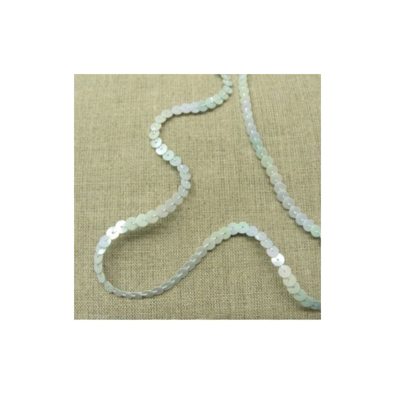 lot de Ruban pailleté sequin montée sur fil bleu clair 5 mm