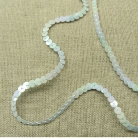 lot de Ruban pailleté sequin montée sur fil bleu clair 5 mm