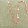 lot de Ruban pailleté sequin montée sur fil  rose transparent 6 mm