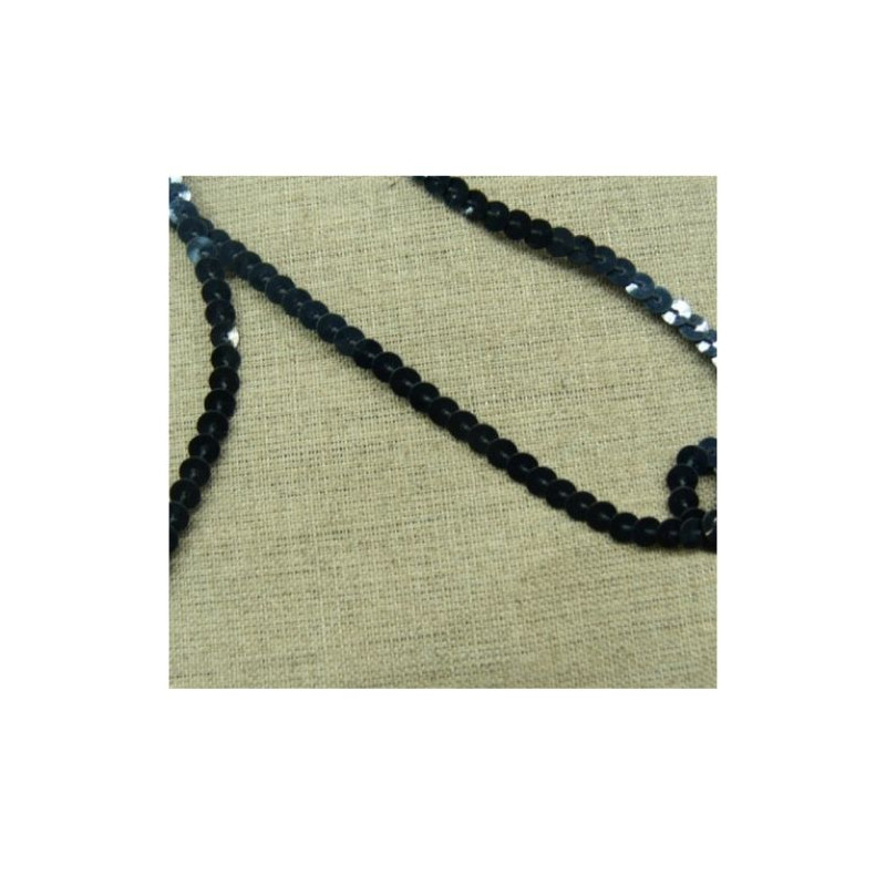 lot de Ruban pailleté sequin montée sur fil bleu marine 5 mm