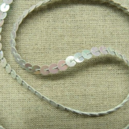 lot de Ruban pailleté sequin montée sur fil parme 5 mm