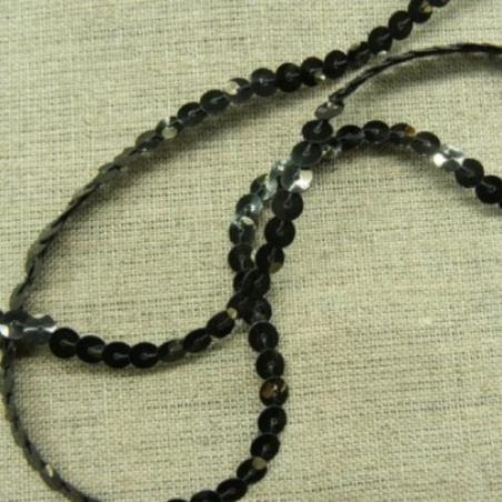 lot de Ruban pailleté sequin montée sur fil noir et or 5 mm