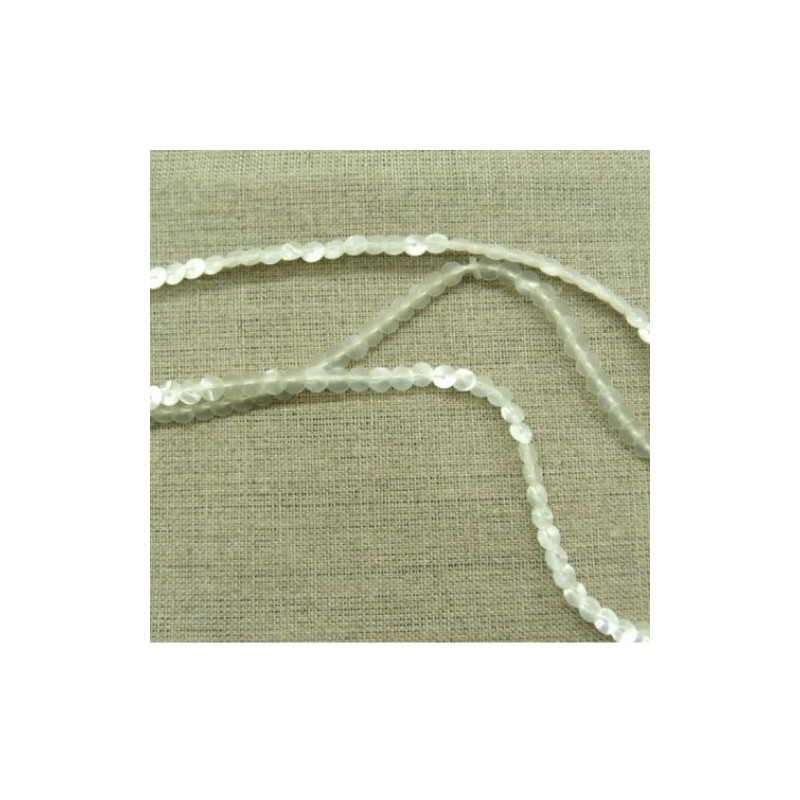 lot de Ruban pailleté sequin  montée sur fil blanc nacré 5 mm