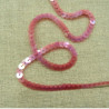 lot de Ruban pailleté sequin montée sur fil  rose transparent 5 mm