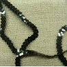 lot de Ruban pailleté sequin montée sur fil noir fleur 6 mm
