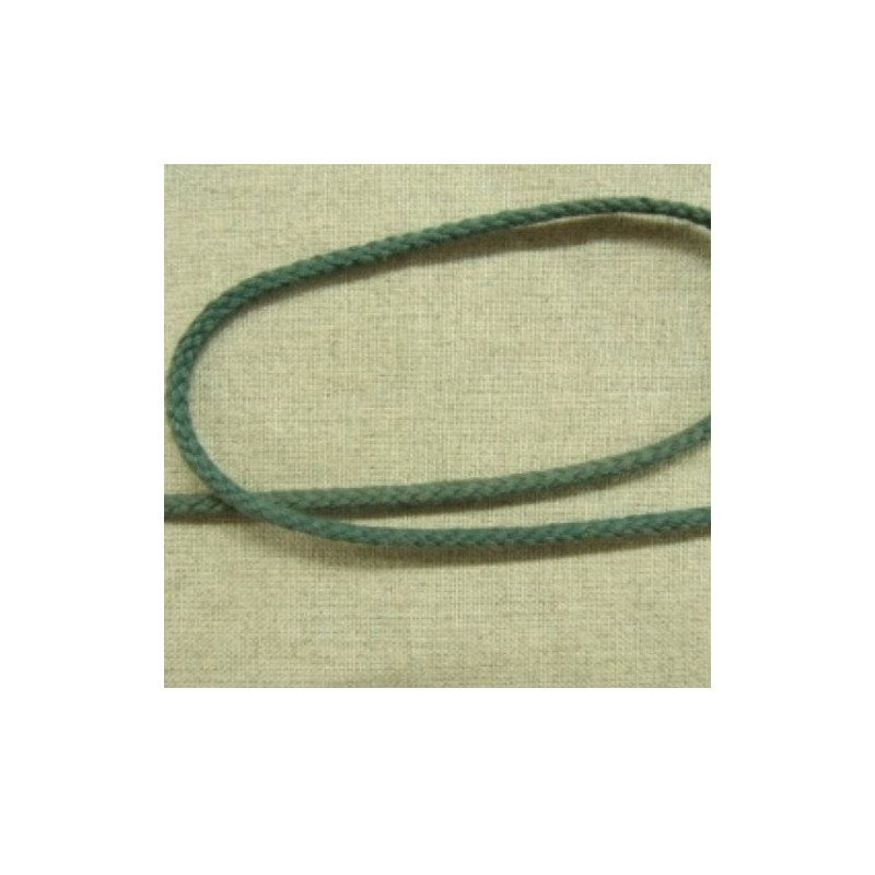 cordon  polyester & coton  vert/:gris 4 mm