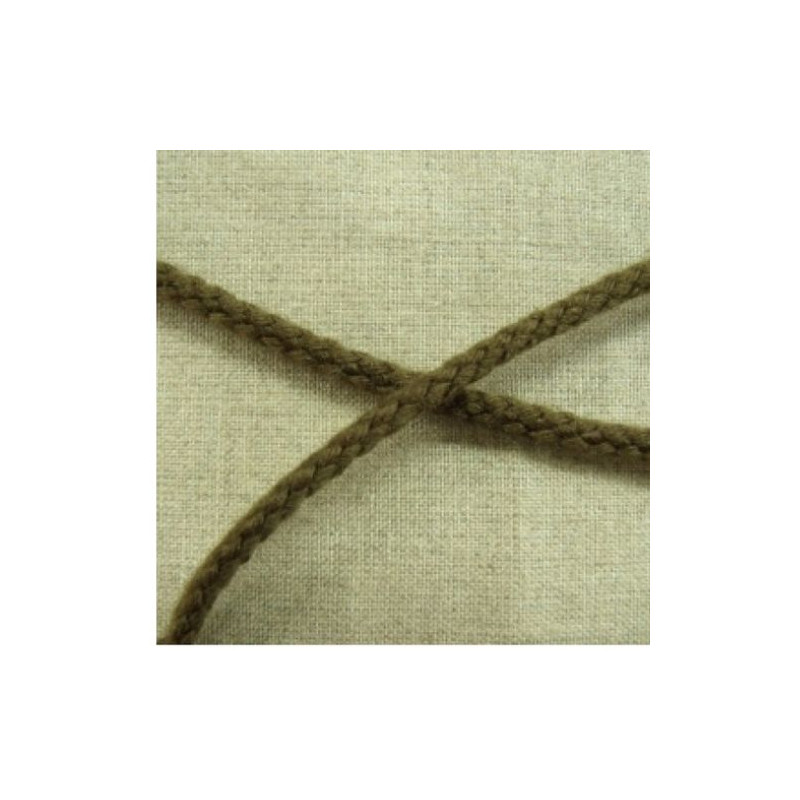 cordon polyester & coton marron 5 mm