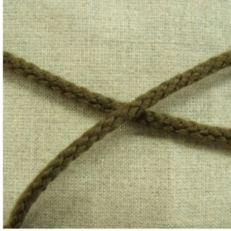 cordon polyester & coton marron 5 mm