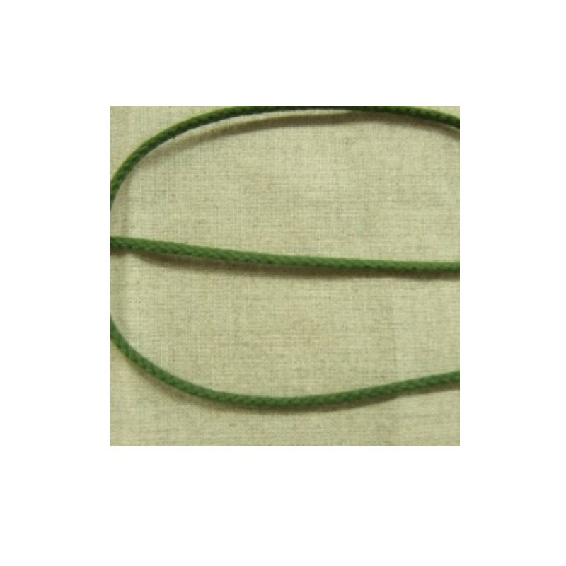 cordon polyester & coton  vert olive 3 mm