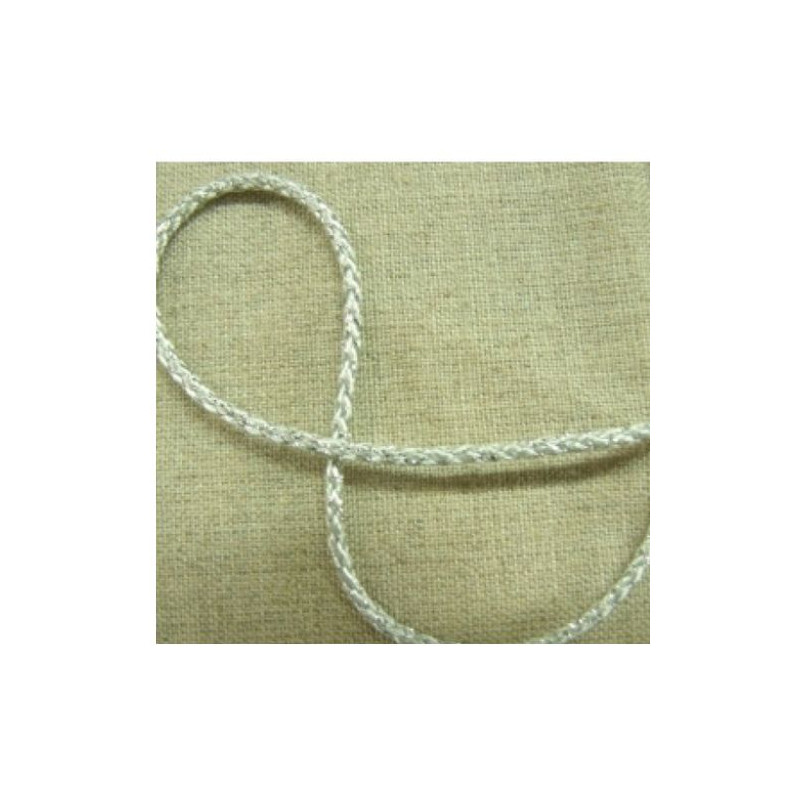 cordon polyester & coton argent lurex 2.5 mm