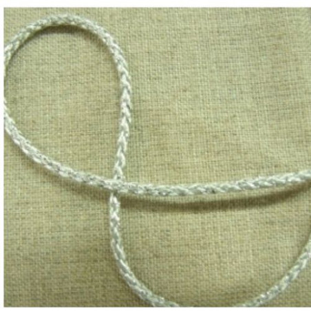 cordon polyester & coton argent lurex 2.5 mm