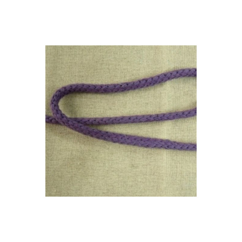 cordon polyester & coton violet 6 mm