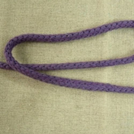 cordon polyester & coton violet 6 mm